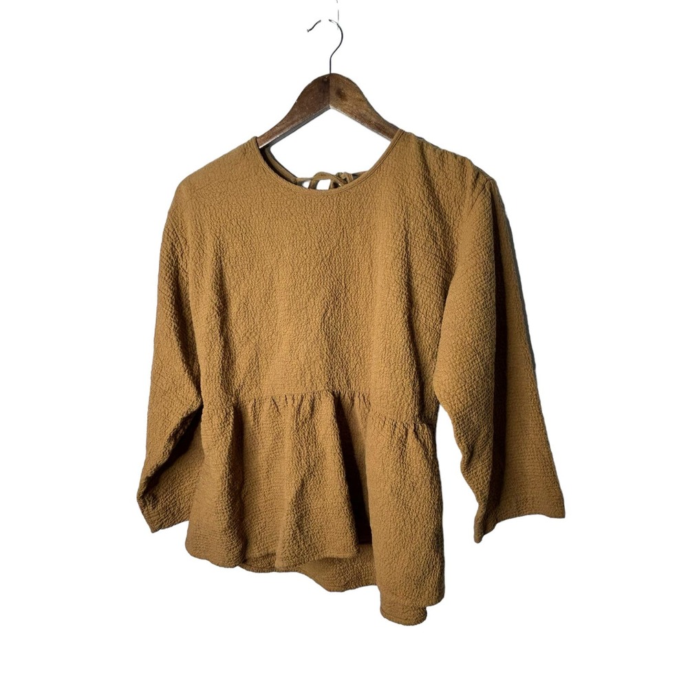Madewell Peplum‎ Open-Back Top womens size small